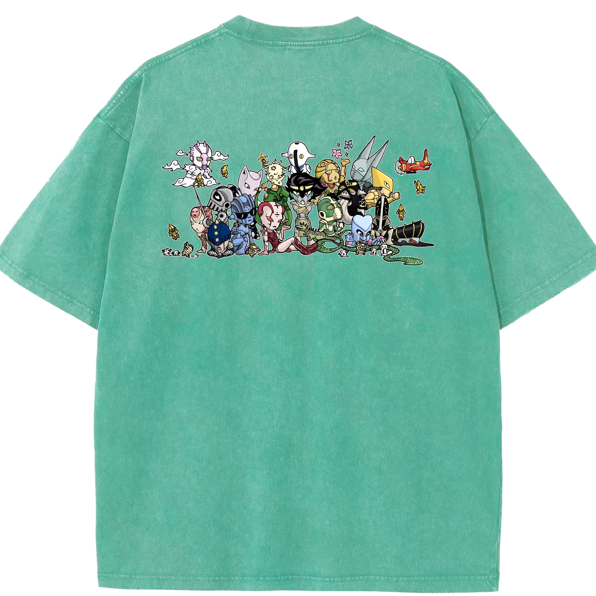 （画像用） ジョジョの奇妙な冒険 JoJo's Bizarre Adventure 綿100% ヴィンテージ風 半袖Tシャツ（背面プリント）